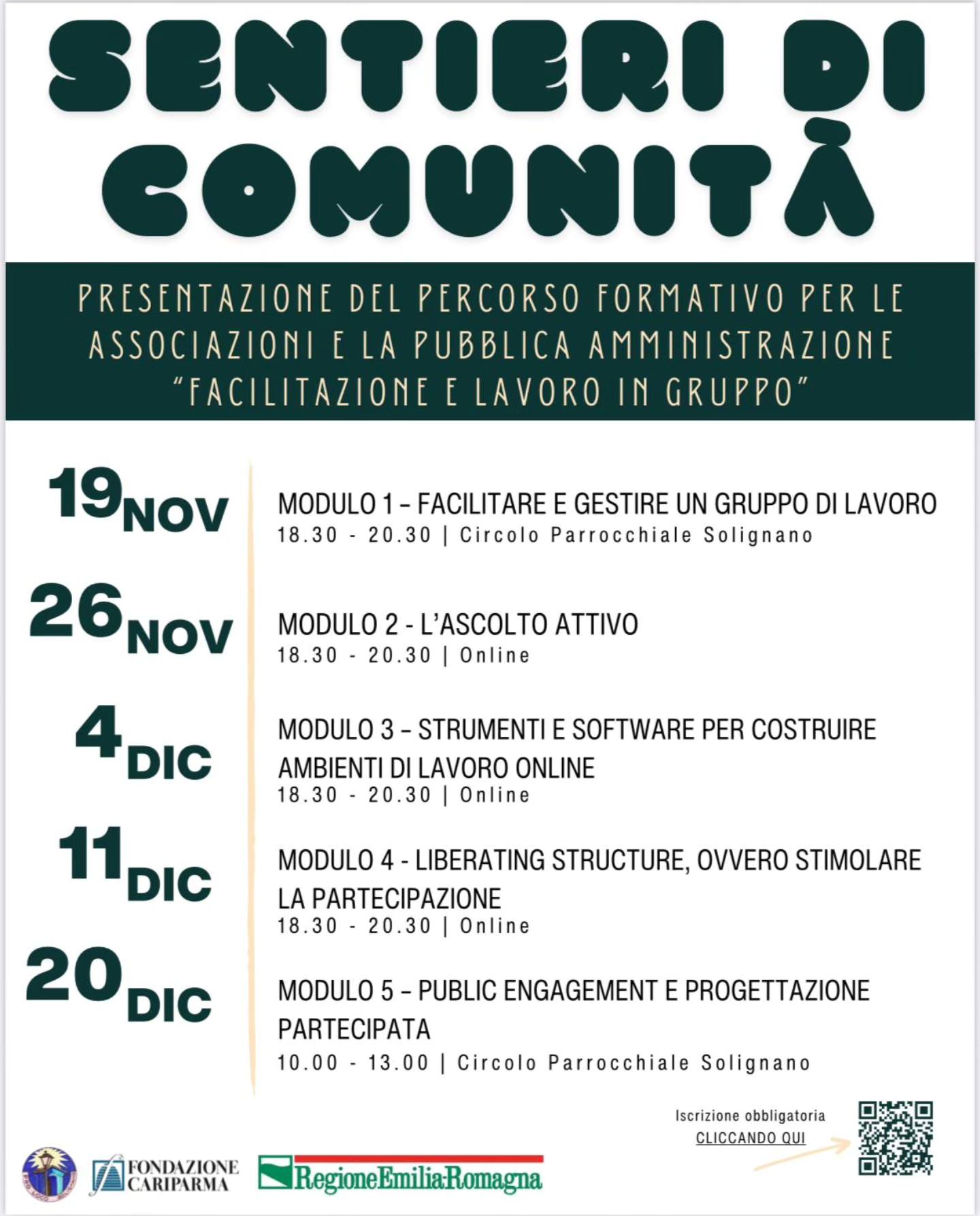 Presentazione del percorso formativo - MODULO 1: Facilitare e gestire un gruppo di lavoro