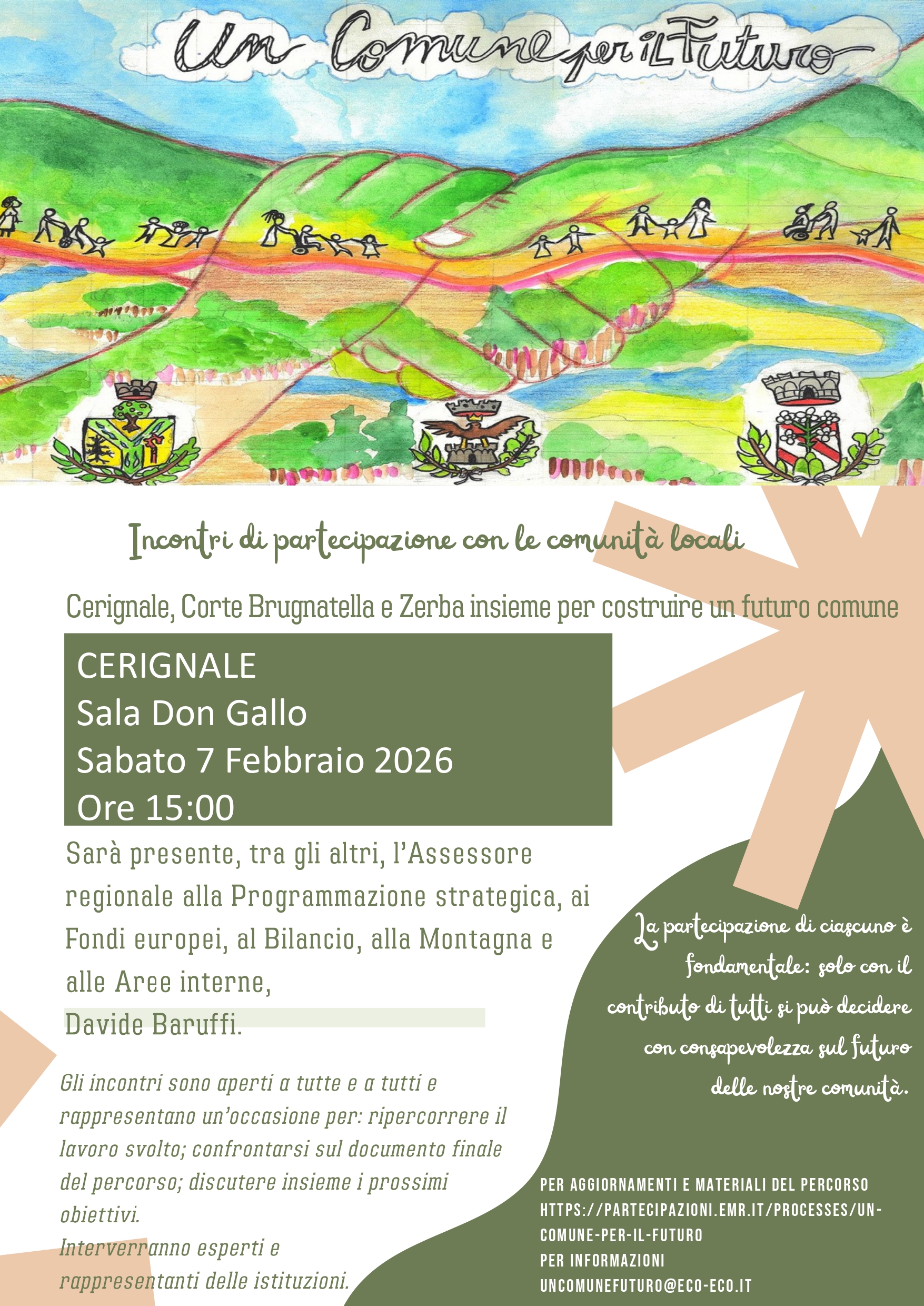Incontro di partecipazione con le comunità locali - CERIGNALE, Sala Don Gallo, Sabato 7 Febbraio 2026 - Ore 15:00