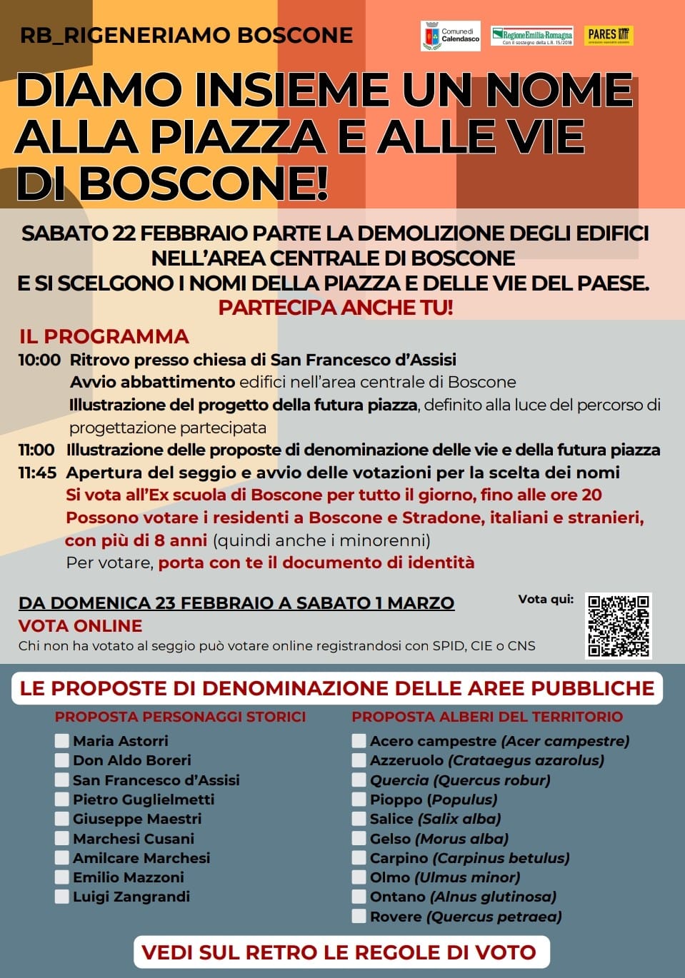 Diamo insieme un nome alla piazza e alle vie di Boscone
