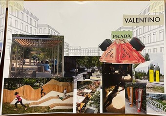 Una piazza verde per relax e shopping